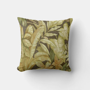 Gold Leaves On Black Reversible Pillow