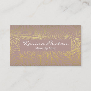 Gold Leaves Pattern  Business Card