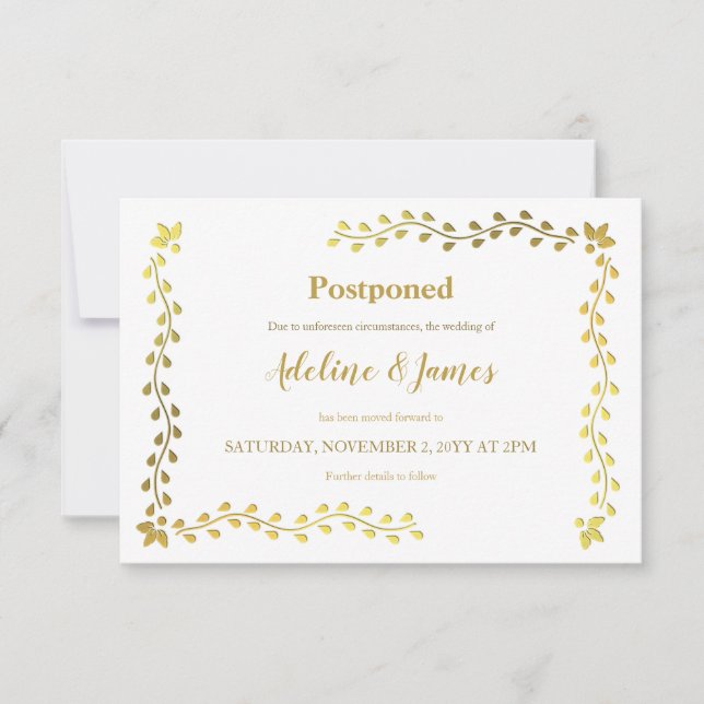 Gold Leaves Postponement Announcement (Front)