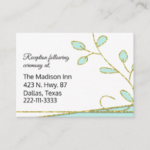 Gold Leaves Wedding enclosure cards