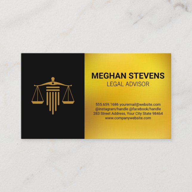Gold Legal Logo | Criminal Justice Appointment Card (Front)
