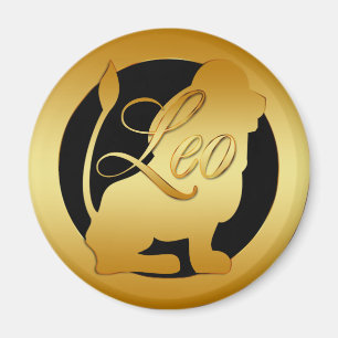 GOLD LEO ZODIAC SIGN MAGNET