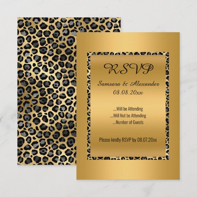 Gold Leopard All Occassion RSVP Invitation (Front/Back)
