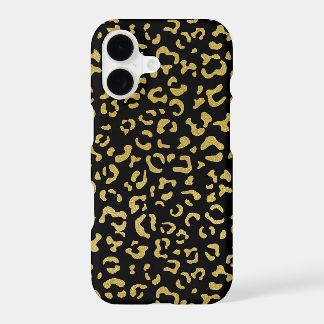 Gold Leopard, Gold Glitter, Leopard Pattern (Back)