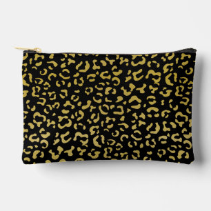 Gold Leopard, Gold Glitter, Leopard Pattern Accessory Pouch