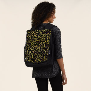 Gold Leopard, Gold Glitter, Leopard Pattern Backpack