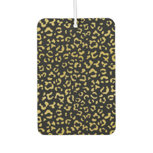 Gold Leopard, Gold Glitter, Leopard Pattern Car Air Freshener