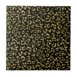 Gold Leopard, Gold Glitter, Leopard Pattern Ceramic Tile<br><div class="desc">Elegant,  stylish and sophisticated leopard pattern in gold colour. Modern and trendy gift,  perfect for the animal print lover in your life.</div>