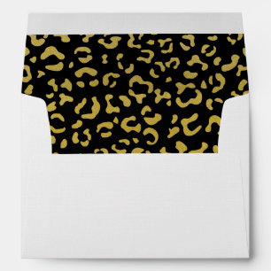 Gold Leopard, Gold Glitter, Leopard Pattern Envelope
