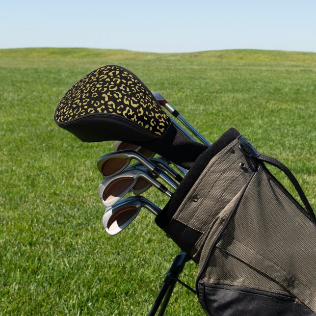 Gold Leopard, Gold Glitter, Leopard Pattern Golf Head Cover (In Situ)