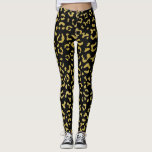 Gold Leopard, Gold Glitter, Leopard Pattern Leggings<br><div class="desc">Elegant, stylish and sophisticated leopard pattern in gold colour. Modern and trendy gift, perfect for the animal print lover in your life.</div>