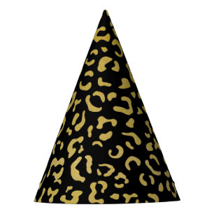 Gold Leopard, Gold Glitter, Leopard Pattern Party Hat