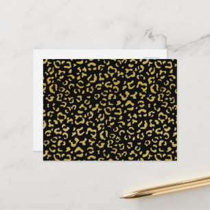 Gold Leopard, Gold Glitter, Leopard Pattern Postcard