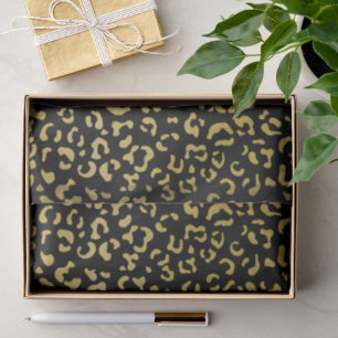 Gold Leopard, Gold Glitter, Leopard Pattern Tissue Paper