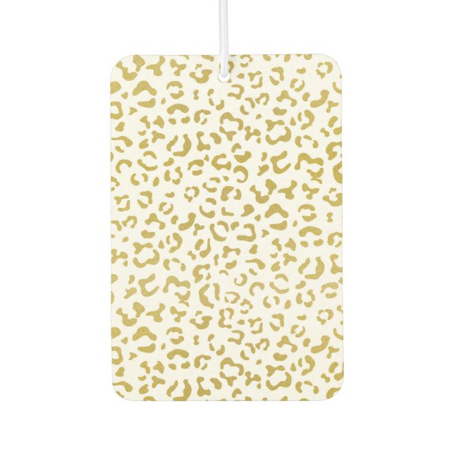 Gold Leopard, Gold Glitter, Leopard Print Car Air Freshener (Front)