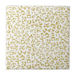 Gold Leopard, Gold Glitter, Leopard Print Ceramic Tile<br><div class="desc">Elegant,  stylish and sophisticated leopard pattern in gold colour. Modern and trendy gift,  perfect for the animal print lover in your life.</div>