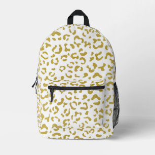 Gold Leopard, Gold Glitter, Leopard Print Printed Backpack