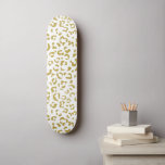 Gold Leopard, Gold Glitter, Leopard Print Skateboard<br><div class="desc">Elegant,  stylish and sophisticated leopard pattern in gold colour. Modern and trendy gift,  perfect for the animal print lover in your life.</div>
