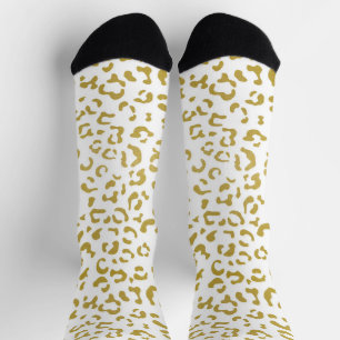 Gold Leopard, Gold Glitter, Leopard Print Socks