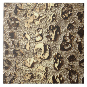 Gold Leopard Metallic Animal Spots Ceramic Tile