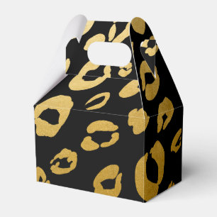 Gold Leopard Print Birthday Party Favour Boxes