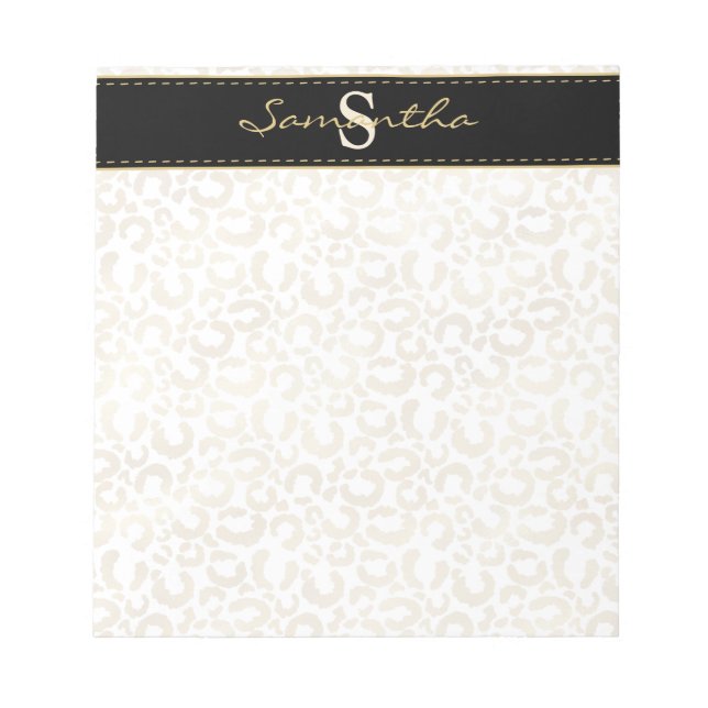 Gold leopard print custom notepad (Front)