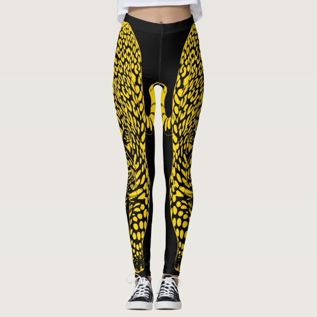 gold Leopard Print Leggings (Front)