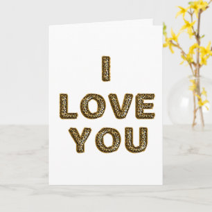Gold Leopard Print Love Heart Card