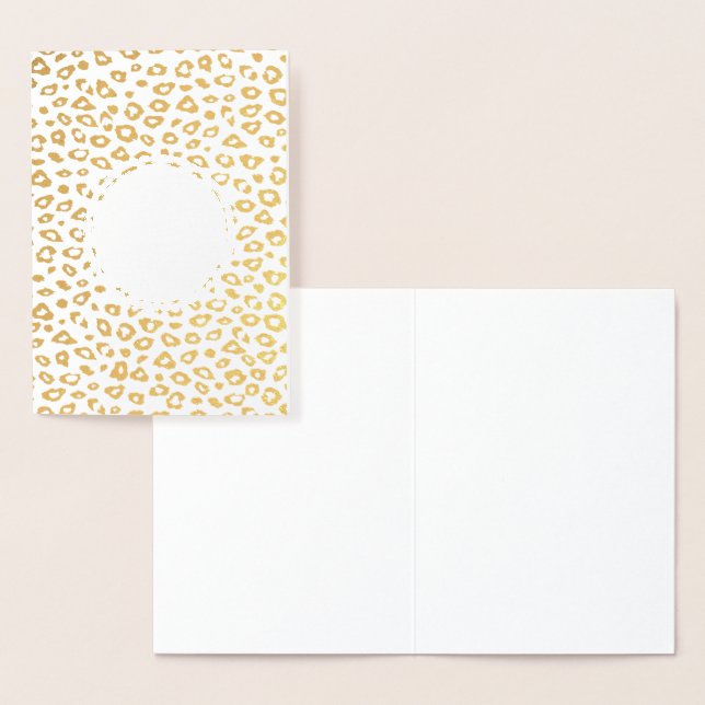 Gold Leopard print Personalised Birthday Foil Card (Display)