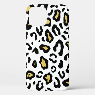 Gold leopard print, seamless pattern. iPhone 12 case