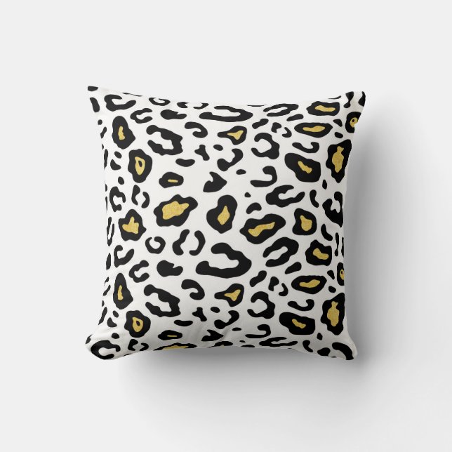 Gold leopard print, seamless pattern. cushion (Front)