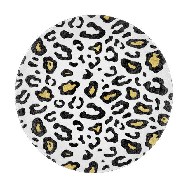 Gold leopard print, seamless pattern. cutting board (Front)
