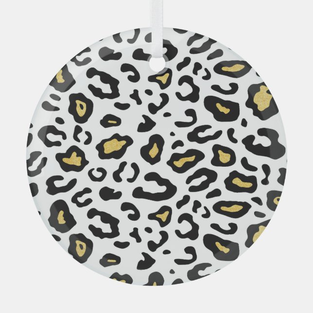 Gold leopard print, seamless pattern. glass tree decoration (Front)