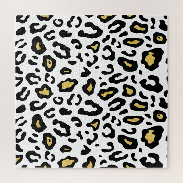 Gold leopard print, seamless pattern. jigsaw puzzle (Vertical)