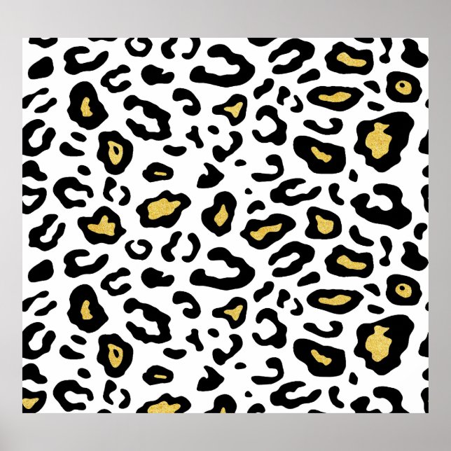 Gold leopard print, seamless pattern. poster (Front)