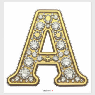 Gold Letter A Encrusted With Diamonds Jewelry