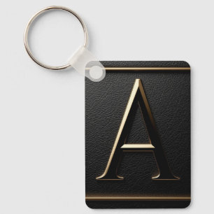 ✨ Gold Letter A Monogram Gift For Men Key Ring