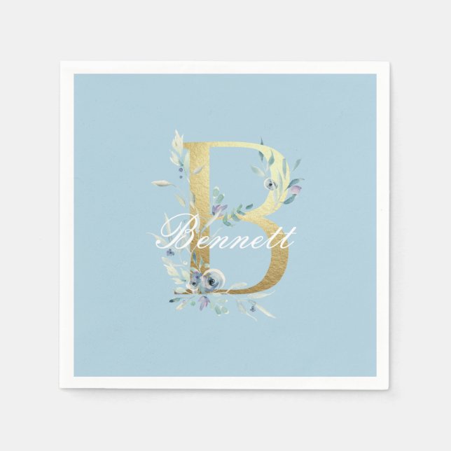 Gold Letter "B" Customisable Napkin (Front)