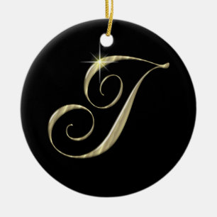 Gold Letter I Monogram Initial Ornament Fan Pull