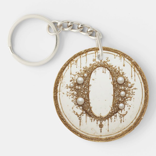 Gold Letter O Gift For Mum Key Ring (Front)