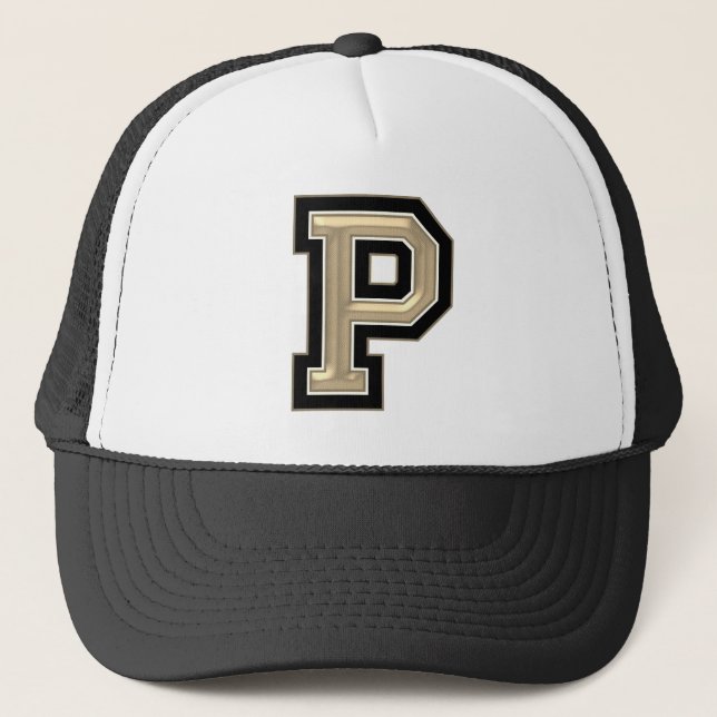 Gold Letter "P" Trucker Hat (Front)