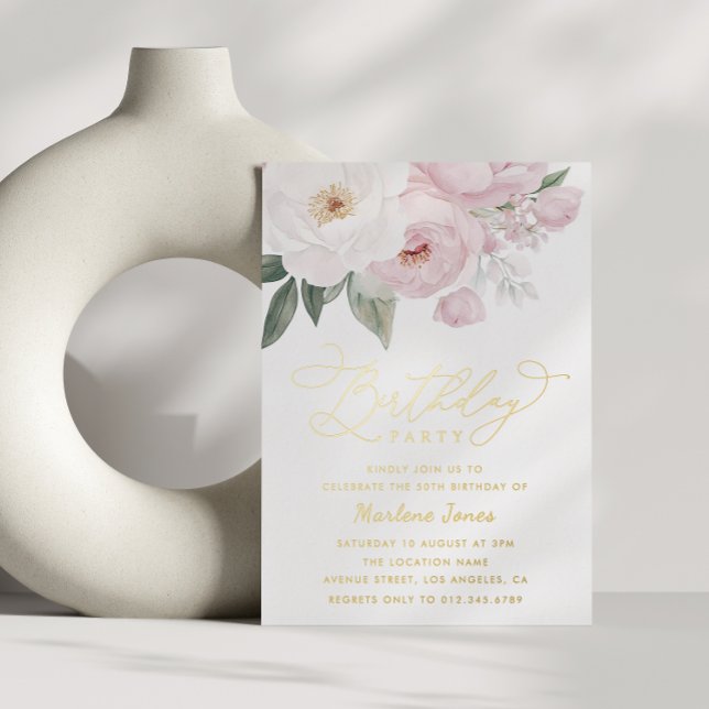 gold lettering floral botanical birthday (Creator Uploaded)