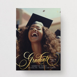 Gold Lettering Graduation Photo Graduate PARTY