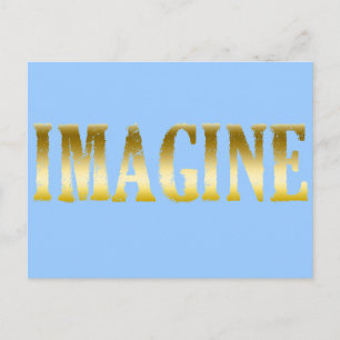 Gold Letters Imagine on T-shirts, Mugs, Gifts Postcard