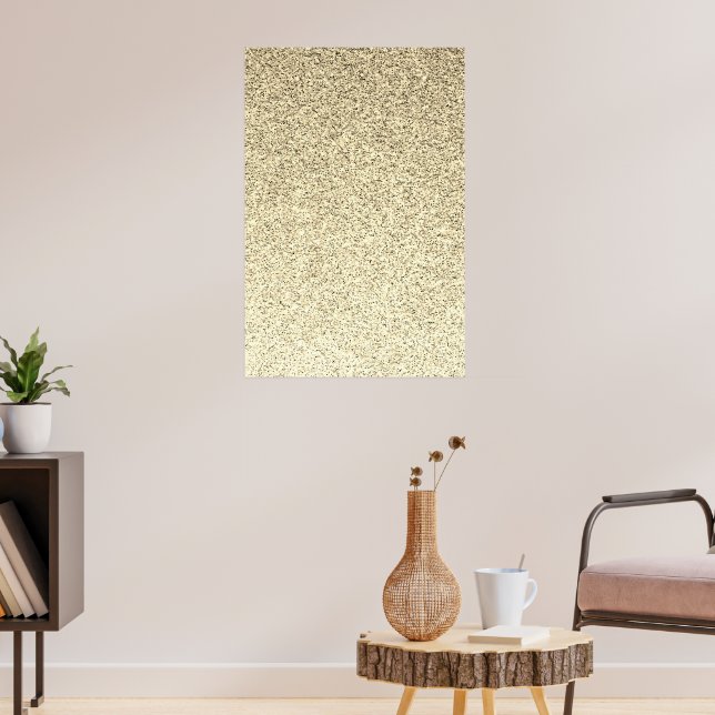 Gold light soft glitter sparkles poster (Living Room 3)
