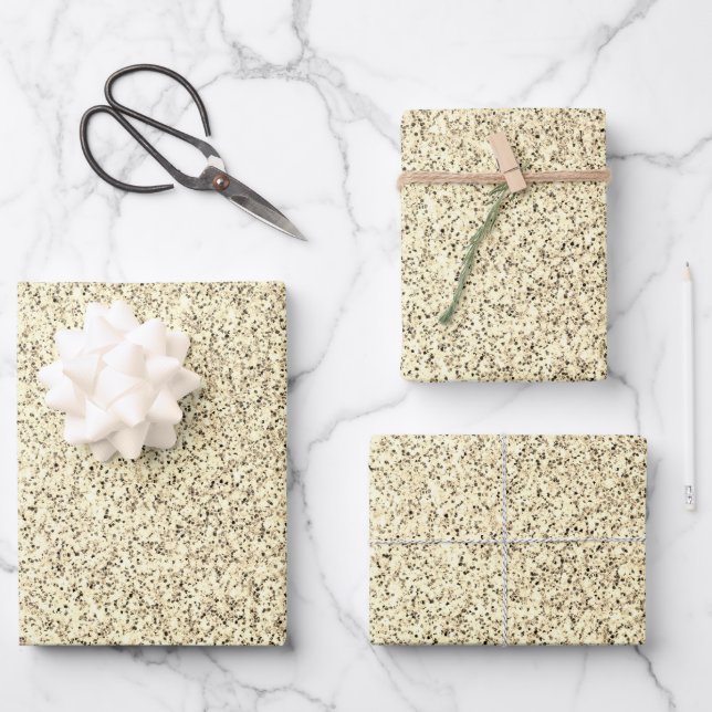 Gold light soft glitter sparkles wrapping paper sheet (Front)