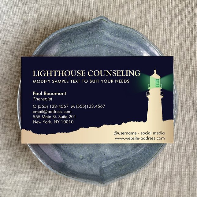 Gold Lighthouse Business Card (Creator Uploaded)