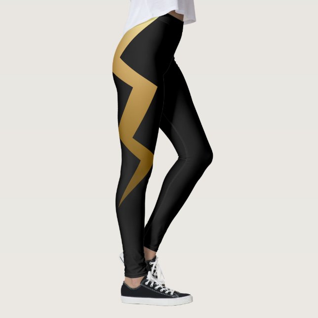 Gold Lightning Bolt Leggings (Right)