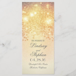 Gold Lights Glamour Vintage wedding programs