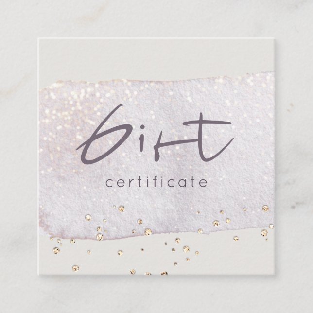 Gold Lilac Brush Stoke Logo Gift Certificate (Front)